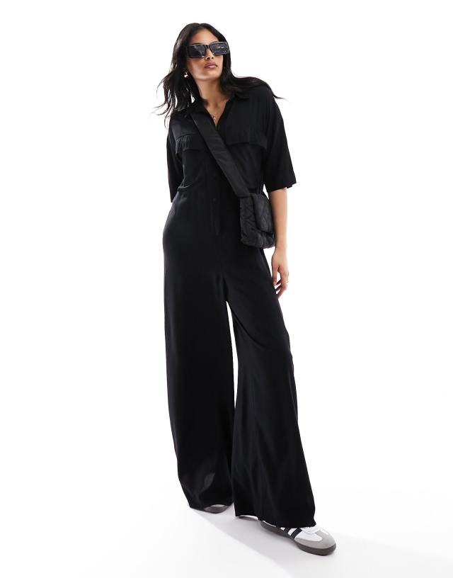 ASOS DESIGN - slouchy oversized jumpsuit in black