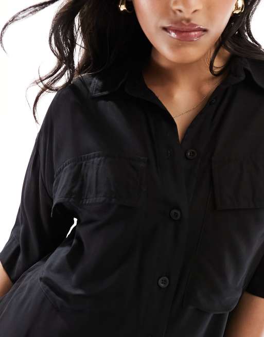 ASOS DESIGN slouchy oversized jumpsuit in black, 3 of 4