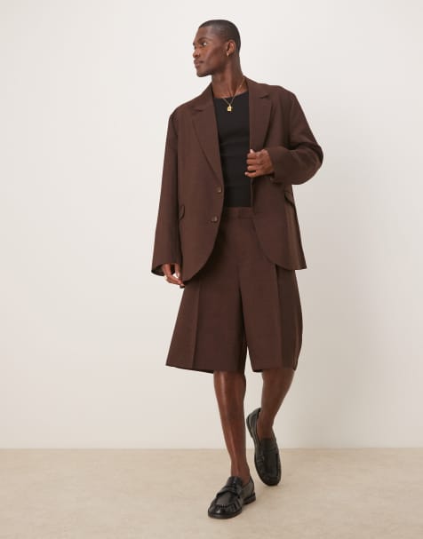 ASOS DESIGN slouchy oversized suit in brown - view 1