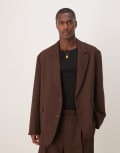 [ASOS DESIGN] ASOS DESIGN slouchy oversized suit jacket in brown L BROWN