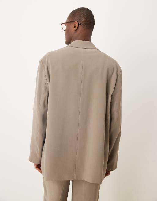 スーツ Llife DOESKIN TAILORED JACKET PANTS Alexandre Tailored Fit Khaki Linen Double Breasted Jacket