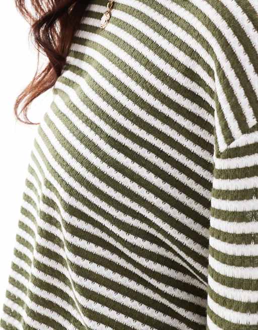 ASOS DESIGN slouchy oversized t-shirt in stripe (part of a set), 3 of 4