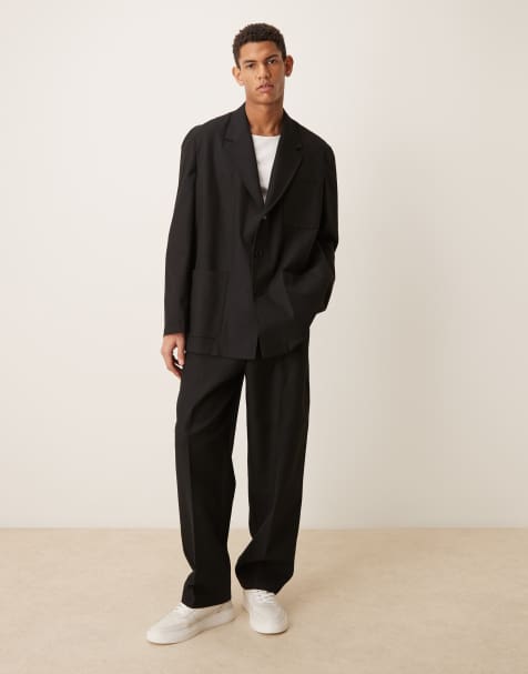 ASOS DESIGN slouchy painter suit in black twill - view 1