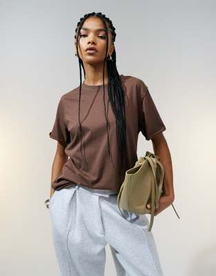 Asos Design Slouchy Raw Edge Regular Fit Washed T-shirt In Pink