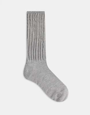 Asos Design Slouchy Socks In Gray