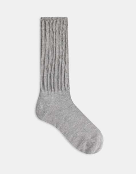 ASOS DESIGN slouchy socks in light grey - view 1