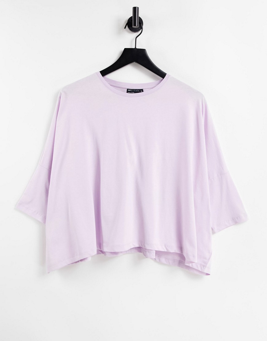 ASOS DESIGN slouchy T-shirt with batwing sleeves in lilac-Purple