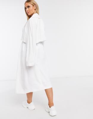 asos white coat