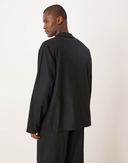 ASOS DESIGN slouchy unlined suit jacket in black twill | ASOS ASOS DESIGN slouchy unlined suit jacket in black twill | ASOS