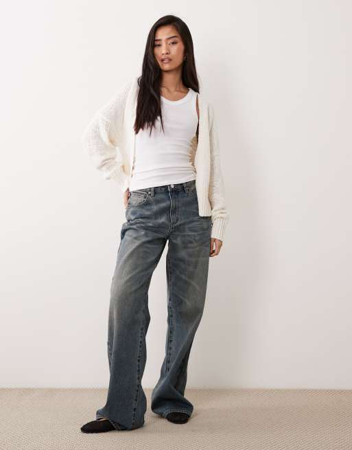 ASOS DESIGN slub edge to edge cardigan in cream, 2 of 4