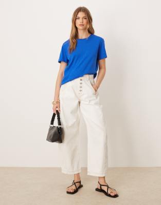 Asos Design Slubby Regular Fit T-shirt In Navy