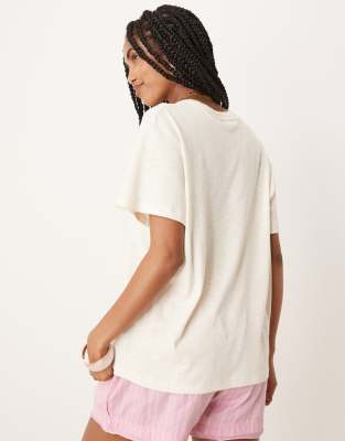 Asos Design Slubby Regular Fit T-shirt In White