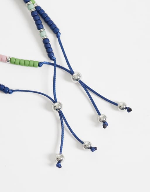 ASOS DESIGN - Sølvfarvede armbånd med perler i pakke med 2 stks, 3 af 3