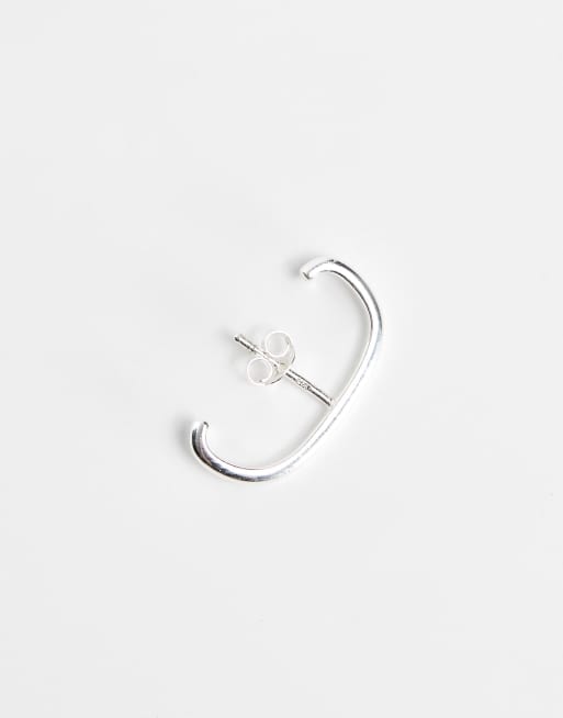 ASOS DESIGN - Sølvfarvede ørecuffs med stang-design i sterlingsølv, 4 af 4