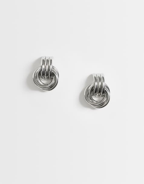 ASOS DESIGN - Sølvfarvede ørestikker med dørhammerdesign - view 1