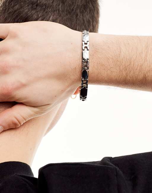 ASOS DESIGN - Sølvfarvet armbåndsur i vandtæt og rustfrit stål med kædedesign