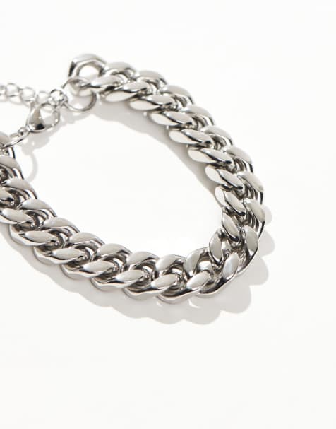 ASOS DESIGN - Sølvfarvet chunky kædearmbånd i vandfast rustfrit stål - view 1