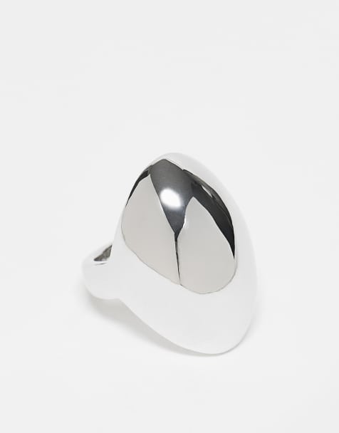 ASOS DESIGN - Sølvfarvet chunky ring med ovalt design - view 1