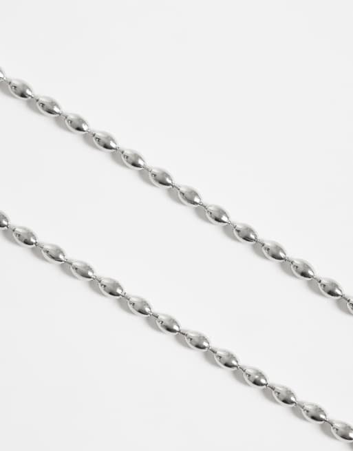 ASOS DESIGN - Sølvfarvet halskæde i vandtæt rustfrit stål med kuglekæde, 3 af 4