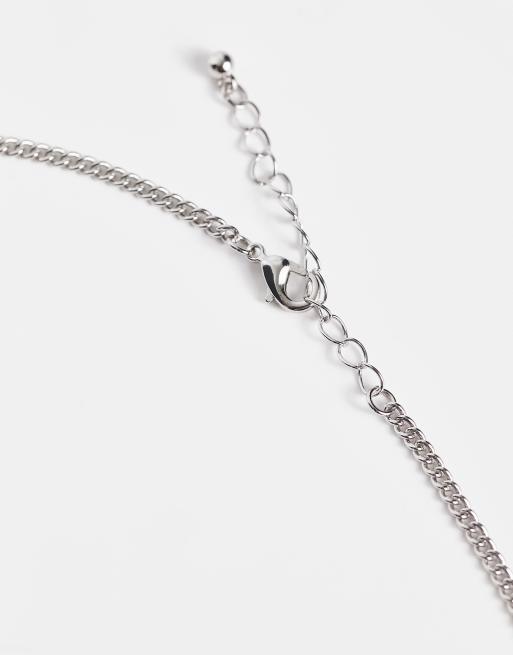 ASOS DESIGN - Sølvfarvet halskæde med ovalt vedhæng af Justitia-vægte, 3 af 4