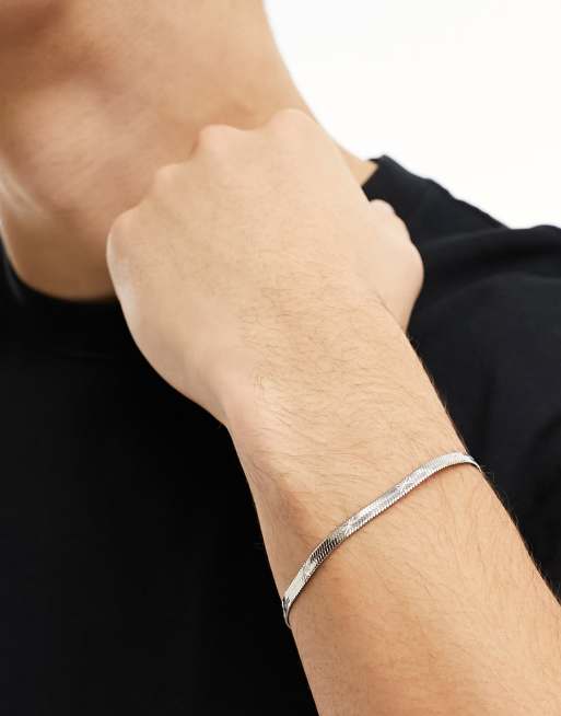 ASOS DESIGN - Sølvfarvet kædearmbånd med slangedesign i vandafvisende rustfrit stål, 4 af 4