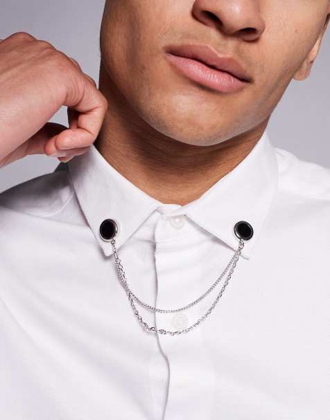 ASOS DESIGN - Sølvfarvet kravekæde med kædedetaljer - view 1