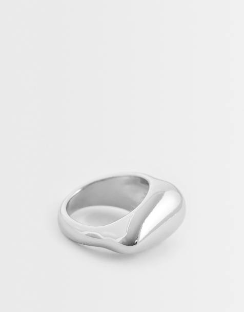 ASOS DESIGN - Sølvfarvet ring med afrundet design - view 1