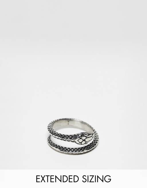 ASOS DESIGN - Sølvfarvet ring med slangedesign og poleret finish i vandtæt, rustfrit stål