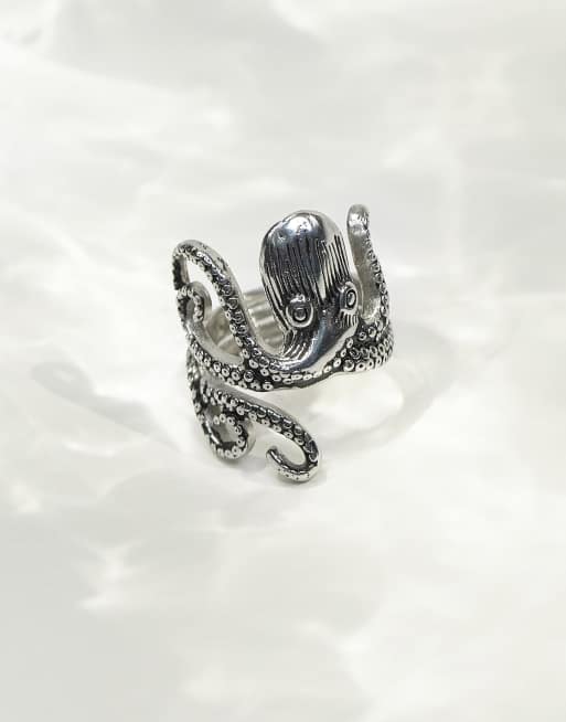 ASOS DESIGN - Sølvfarvet vandresistent ring i rustfrit stål med yin/yang-design i poleret look