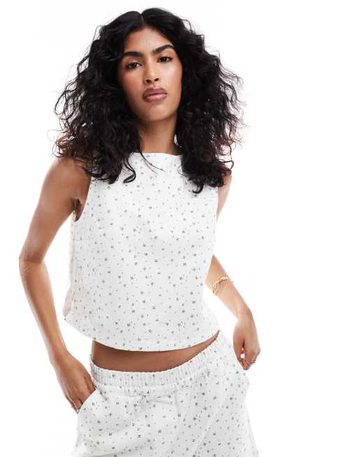 ASOS DESIGN – Småblommigt linne i denim
