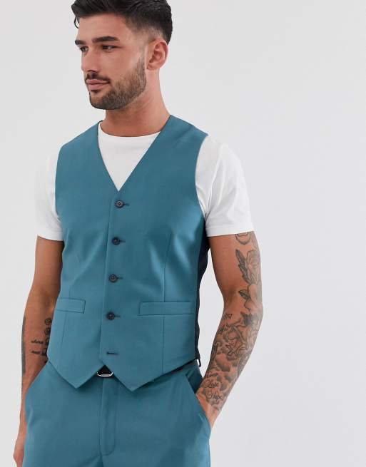 ASOS DESIGN - Bruiloft - Smal kostuum in mid blue, 4 van 4
