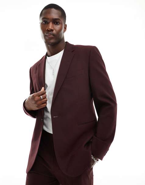 ASOS DESIGN - Smal colbert in bordeauxrood - view 1