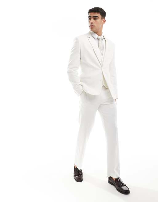 ASOS DESIGN - Smal colbert in wit