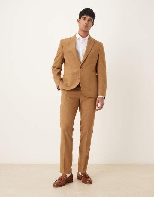 ASOS DESIGN - Smal colbert van wolmix in bruin, 2 van 5