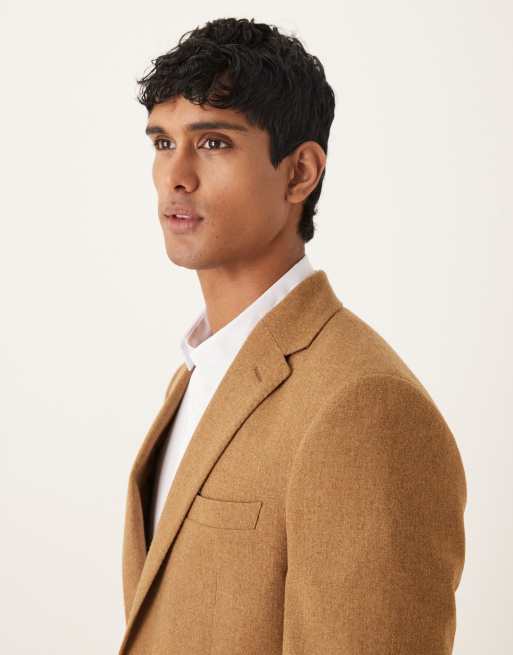 ASOS DESIGN - Smal colbert van wolmix in bruin, 4 van 5
