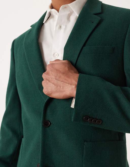 ASOS DESIGN - Smal colbert van wolmix in donkergroen, 5 van 5
