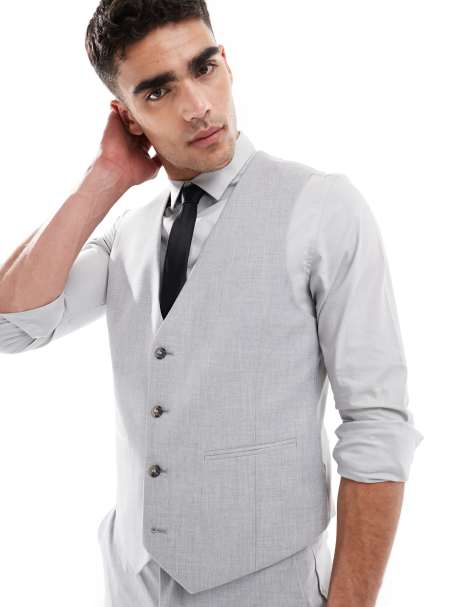ASOS DESIGN - Smal gilet in grijs - view 1