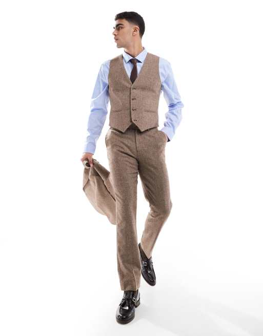 ASOS DESIGN - Smal gilet van wolmix in beige, 2 van 5