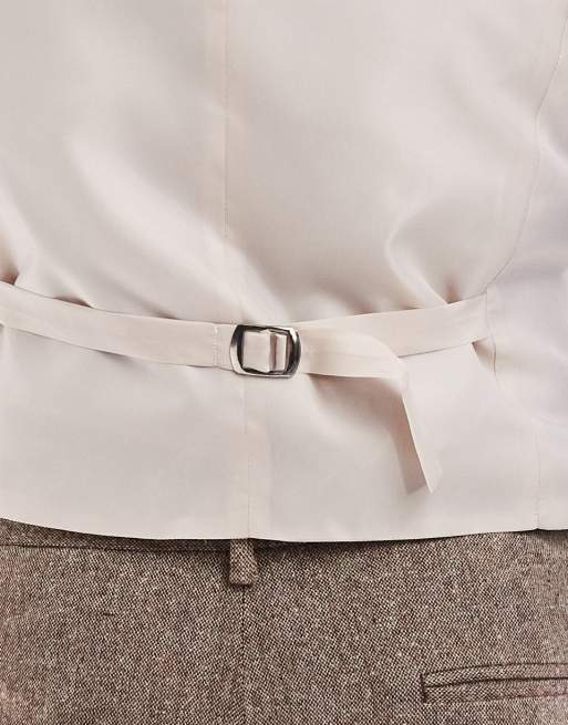 ASOS DESIGN - Smal gilet van wolmix in beige, 4 van 5