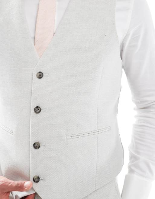 ASOS DESIGN - Smal gilet van wolmix in lichtgrijs, 5 van 5