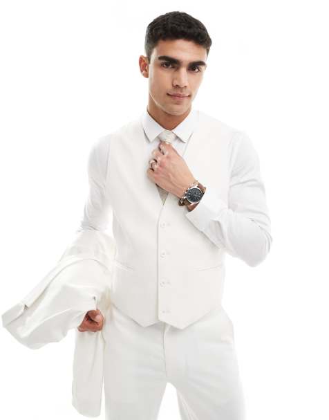 ASOS DESIGN - Smal habitvest i hvid - view 1