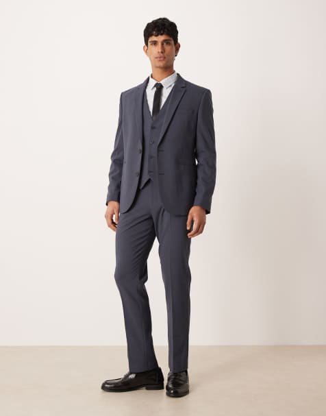 ASOS DESIGN - Smal kostuum in marineblauw - view 1