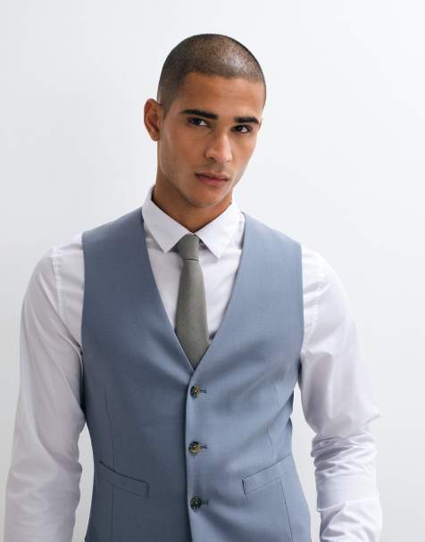 ASOS DESIGN smal kostymväst i blått - view 1
