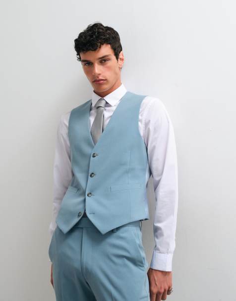 ASOS DESIGN smal kostymväst i ljusblått - view 1
