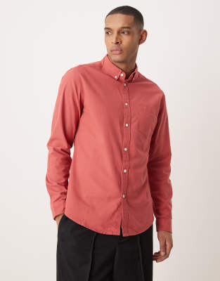ASOS DESIGN - Smal Oxford overhemd in rood - view 1