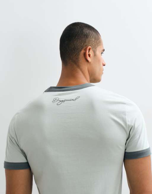 ASOS DESIGN smal ringer-t-shirt i grått, 2 av 5