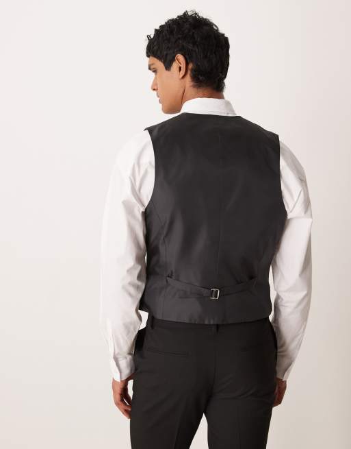ASOS DESIGN smal suit vest i sort, 3 af 5