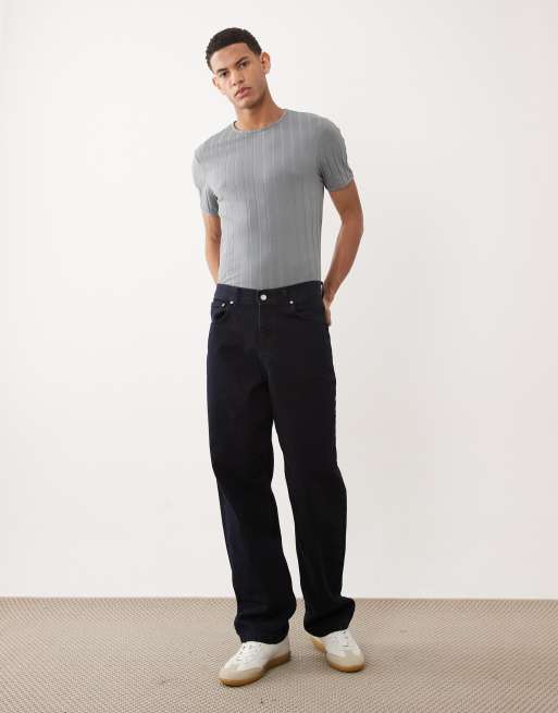 ASOS DESIGN - Smal T-shirt met brede ribbels in antracietgrijs, 2 van 5