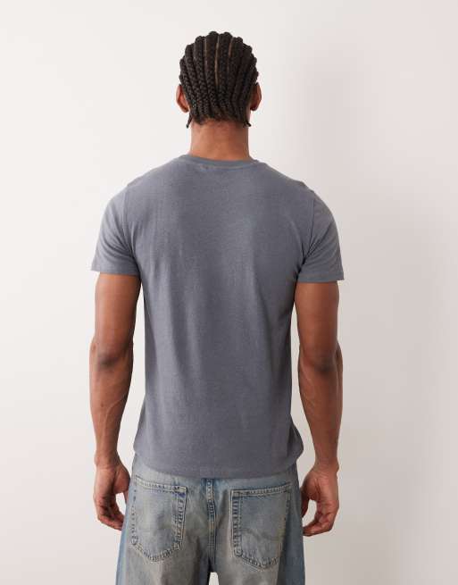 ASOS DESIGN - Smal T-shirt van linnenmix in antracietgrijs, 5 van 5