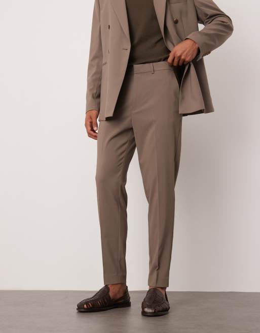 ASOS DESIGN - Smal toelopende pantalon in taupe bruin, 2 van 5